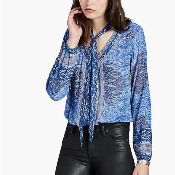 Lucky Brand Cut Out Long-Sleeve Peasant Blouse - Picture 4 of 5